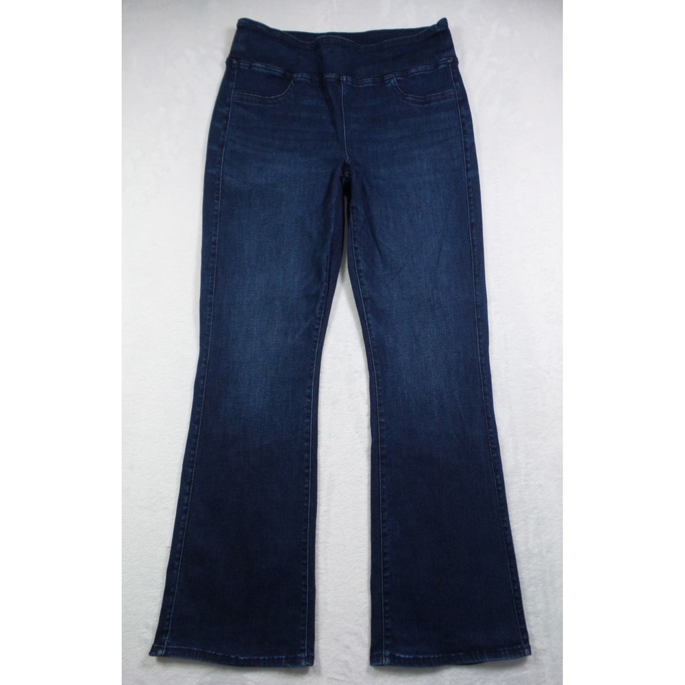 American Eagle Jeans Womens Size M Short Blue Denim Pull On Flare Luxe Stretch